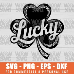 SVG DESIGN THUMBNAIL - ST PATRICKS DAY, LUCKY SHAMROCK GRAPHIC, GREEN ST. PATRICKS DAY IRISH CLOVER