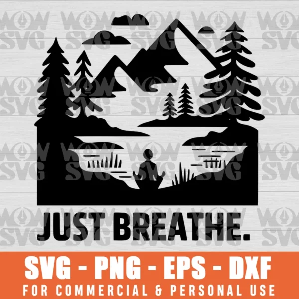 SVG DESIGN THUMBNAIL - Just Breathe Svg Mental Health svg World Suicide Prevention Day
