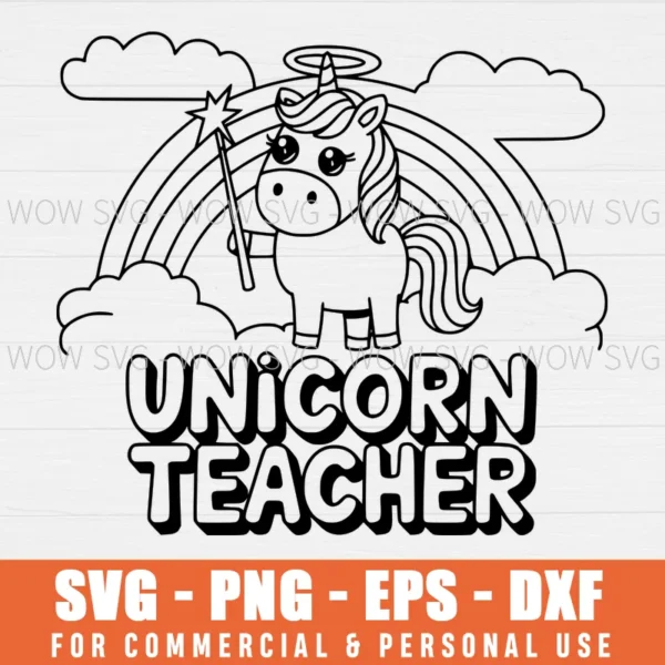 SVG DESIGN THUMBNAIL - Unicorn Teacher svg School Teacher