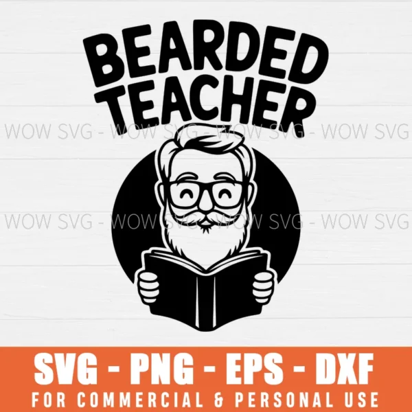 SVG DESIGN THUMBNAIL - bearded teacher svg Beard Teacher svg Teacher Appreciation