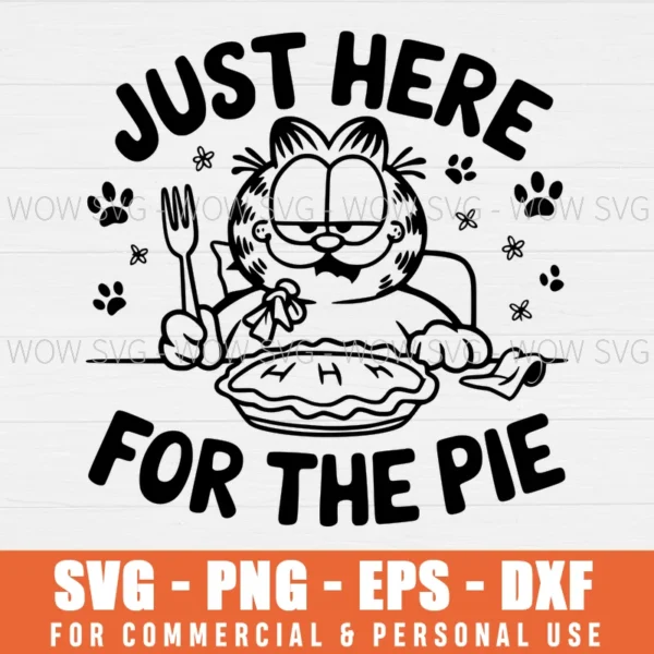 SVG DESIGN THUMBNAIL - garfield Thanksgiving svg Just Here For The Pie