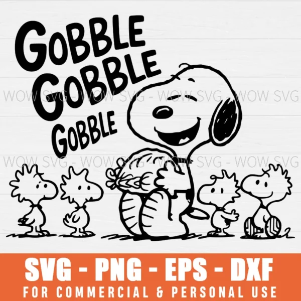 SVG DESIGN THUMBNAIL - funny snoopy svg Thanksgiving svg Gobble Gobble