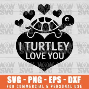 SVG DESIGN THUMBNAIL - I Turtley Love You svg Cute Valentine SVG turtles