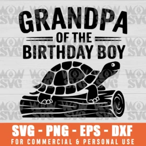 SVG DESIGN THUMBNAIL - turtle svg grandpa of the birthday boy svg birthday