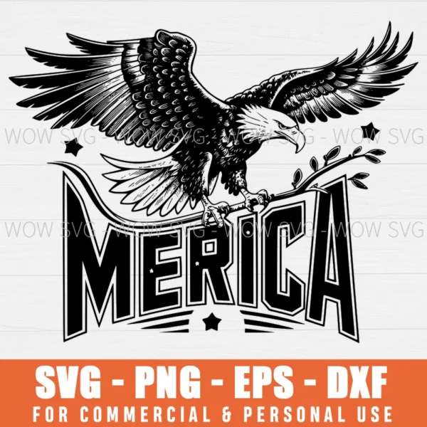 SVG DESIGN THUMBNAIL - Merica svg Patriotic USA svg Eagle Of Freedom 4th of July