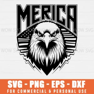 SVG DESIGN THUMBNAIL - Merica svg USA American Flag svg Patriotic 4th of July Bald Eagle