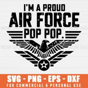SVG DESIGN THUMBNAIL - I'm A Proud Air Force Pop Pop svg American Flag svg Veterans day