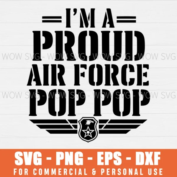 SVG DESIGN THUMBNAIL - Proud Air Force Pops svg us Military svg Army Pride