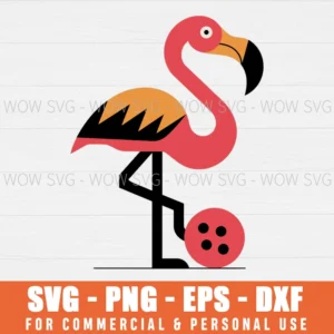 FLAMINGO BOWLING SVG PIN BOWL BOWLER SVG PNG EPS DXF, CRICUT FILES, SVG FILES CLIP ART