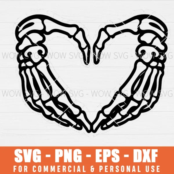 SKELETON HANDS HEART SIGN RETRO HALLOWEEN COSTUME SVG PNG EPS DXF, CRICUT FILES, SVG FILES CLIP ART