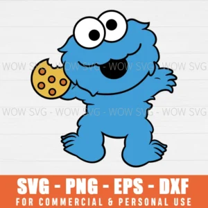 FREE COOKIE MONSTER SVG PNG EPS DXF, CRICUT FILES, SVG FILES CLIP ART