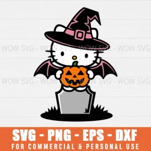 HELLO KITTY MUMMY, HALLOWEEN SVG PNG EPS DXF, CRICUT FILES, SVG FILES CLIP ART