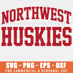 NORTHWEST HUSKIES SVG PNG EPS DXF, CRICUT FILES, SVG FILES CLIP ART