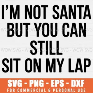 I'M NOT SANTA BUT YOU CAN SIT ON MY LAP CHRISTMAS PARTY SVG PNG EPS DXF, CRICUT FILES, SVG FILES CLIP ART