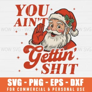 RETRO YOU AINT GETTING SHIT SVG FUNNY CHRISTMAS SVG PNG EPS DXF, CRICUT FILES, SVG FILES CLIP ART