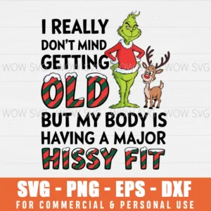 GRINCH MAX I REALLY DON'T MIND GETTING OLD BUT MY BODY SVG PNG EPS DXF, CRICUT FILES, SVG FILES CLIP ART