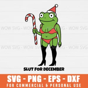 FUNNY FLIRTY CHRISTMAS FROG SANTA BIKINI SVG PNG EPS DXF, CRICUT FILES, SVG FILES CLIP ART