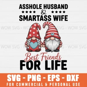 ASSHOLE HUSBAND AND SMARTASS WIFE CHRISTMAS SVG PNG EPS DXF, CRICUT FILES, SVG FILES CLIP ART