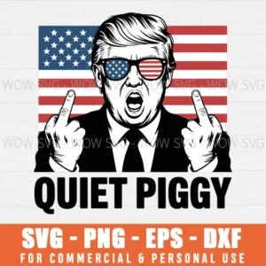 FUNNY TRUMP QUIET PIGGY INTERVIEW SVG