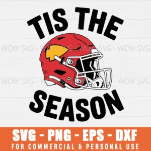 TIS THE SEASON KC CHIEFS HELMET FOOTBALL CHRISTMAS SVG PNG EPS DXF, CRICUT FILES, SVG FILES CLIP ART