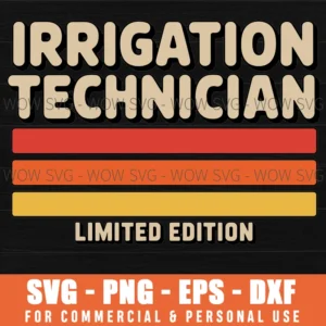 IRRIGATION TECHNICIAN RETRO SUNRISE SVG PNG EPS DXF, CRICUT FILES, SVG FILES CLIP ART