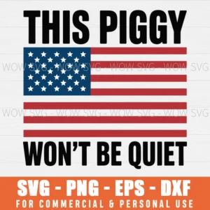 PATRIOTIC QUIET PIGGY TRUMP FLAG SVG