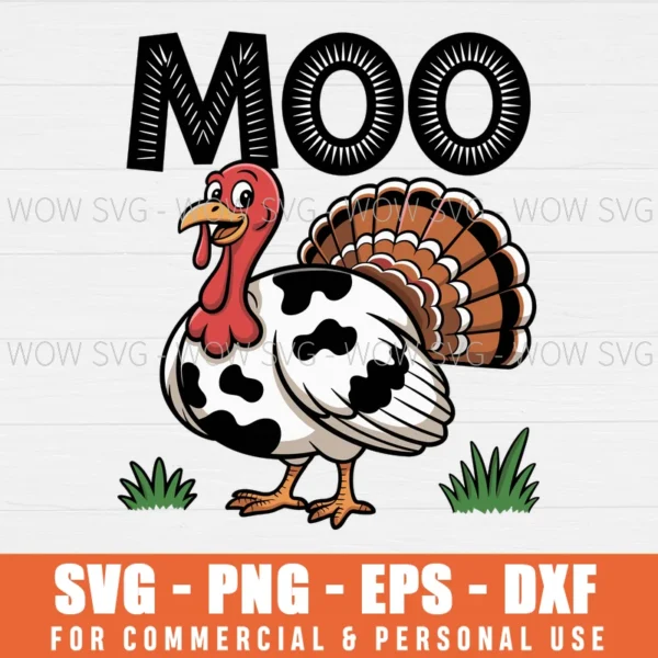 Thanksgiving Funny Turkey Cow Moo Svg - Wow SVG