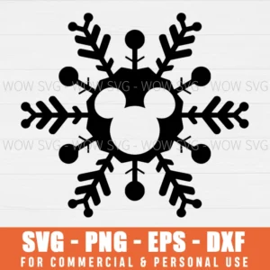 SVG DESIGN THUMBNAIL - Mickey Mouse snowflake christmas