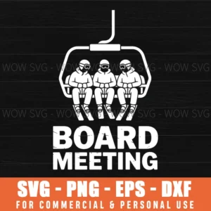 Snowboard Board Meeting Ski Lift Skier Winter Sports Svg