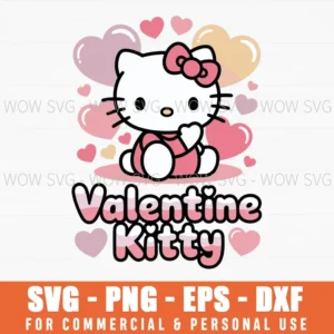Valentine Kitty Svg Png Cute Cat Valentine Design