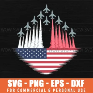 Fighter Jet American Flag 4Th Of July Svg Png