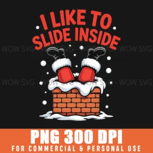 I LIKE TO SLIDE INSIDE PNG FUNNY XMAS COUPLE UNHINGE PAJAMAS CLIPART