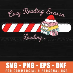 Cozy Reading Bookish Xmas Holiday Lover Svg Png Bookish Winter Png
