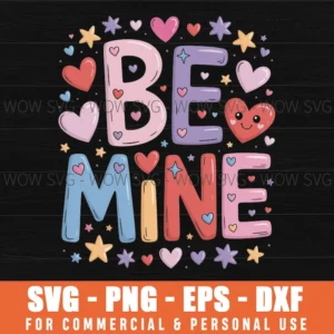 Be Mine Valentine Png Svg Love Quote Watercolor Doodle Xoxo Clipart
