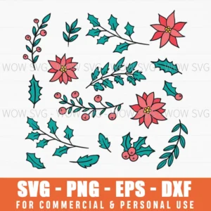 Free Hand Drawn Winter Flowers