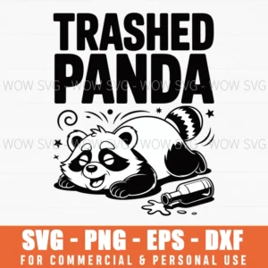 Trashed Panda Svg, Raccoon In Trash Svg Png Dxf Eps
