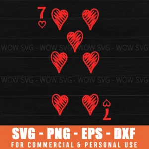 Valentines 6 7 Hearts Playing Cards Couples Him Her Svg Png
