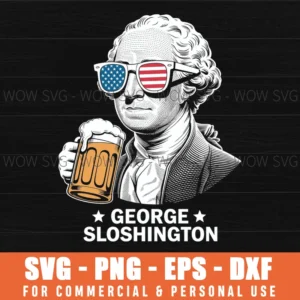 George Sloshington President George Washington Drinking Beer Svg Png