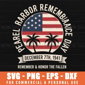 Vintage Hawaii Usa Flag Svg, Pearl Harbor Memorial Day Svg Png