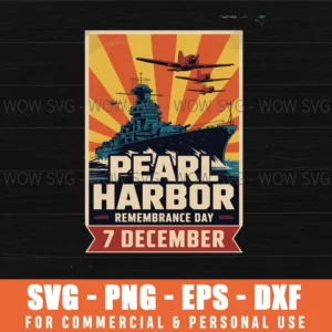 Pearl Harbor Remembrance Day Retro Naval Memorial Svg Png