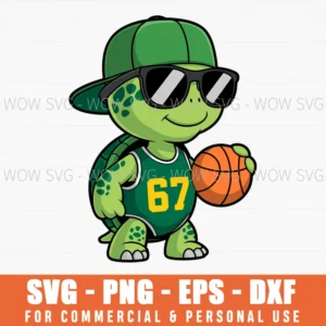 Turtle Basketball 67 Gen Alpha Slang Funny Sports Svg Png