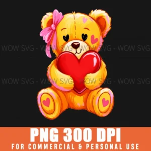 Valentine Coquette Pink Bow Bears Hugging Heart Cute Png