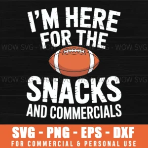 Snacks And Commercials Funny Football Bowl Svg Png