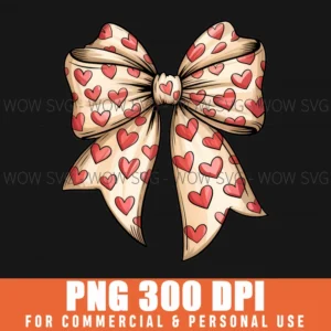 Valentines Day Cute Bow Love Heart Her Svg Gift Card Png