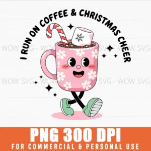 Coffee Christmas Cheer Png Girly Retro Winter Caffeine Clipart