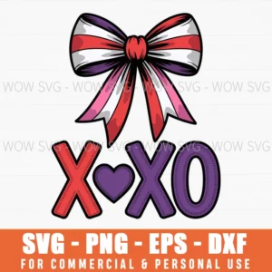 Xoxo Bow Png Valentines Coquette Svg