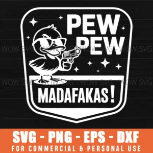 Humorous Silly Mad Bird With Guns Pew Pew Svg Png Eps
