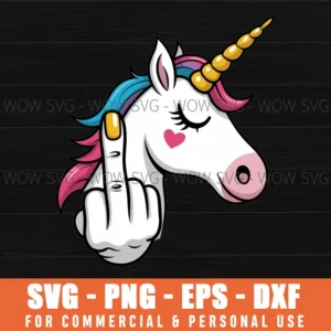 Unicorn Fuck Hand Middle Finger Funny Svg Png