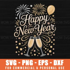 New Years Eve Party Supplies Happy New Year Fireworks Svg Png