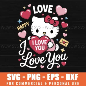 I Love You Hello Kitty Valentine’S Day Svg Png